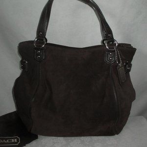 COACH Brown Suede Campbell Shoulder Bag 24689